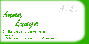 anna lange business card